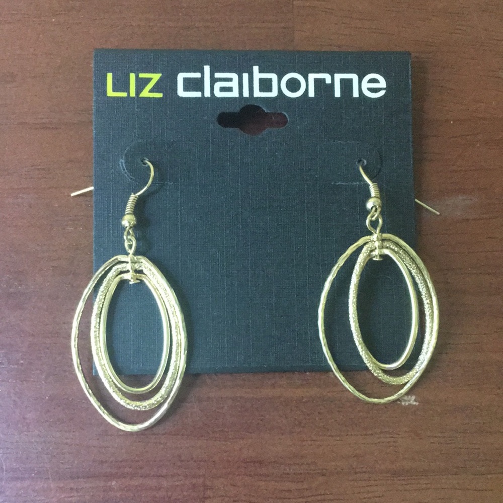 NWT! Liz Claiborne Goldtone Earrings